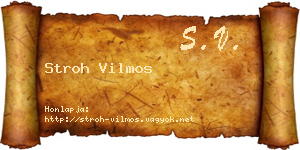 Stroh Vilmos névjegykártya