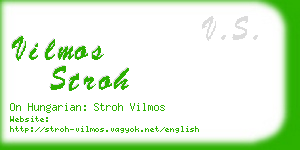 vilmos stroh business card